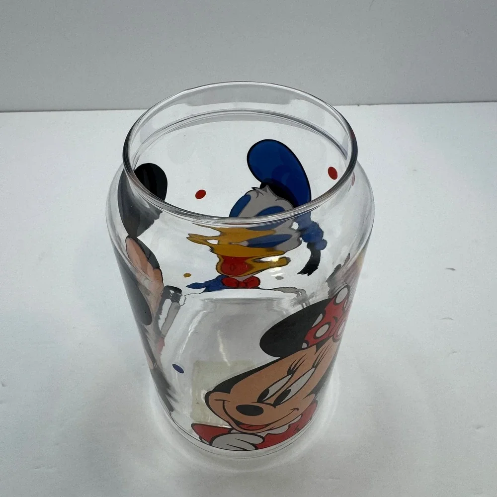 Disney‎ Anchor Hocking Glass Jar Mickey Minnie Donald 8.5